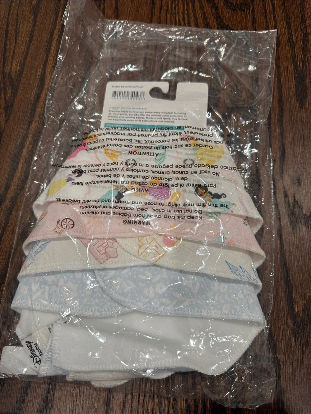 Copper Pearl Disney Baby Princess Bandana Bibs - set of 4 NWT